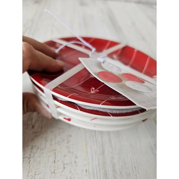 Pier 1 Valentine appetizer plate set heart‎ mini dessert plate - Picture 3 of 7